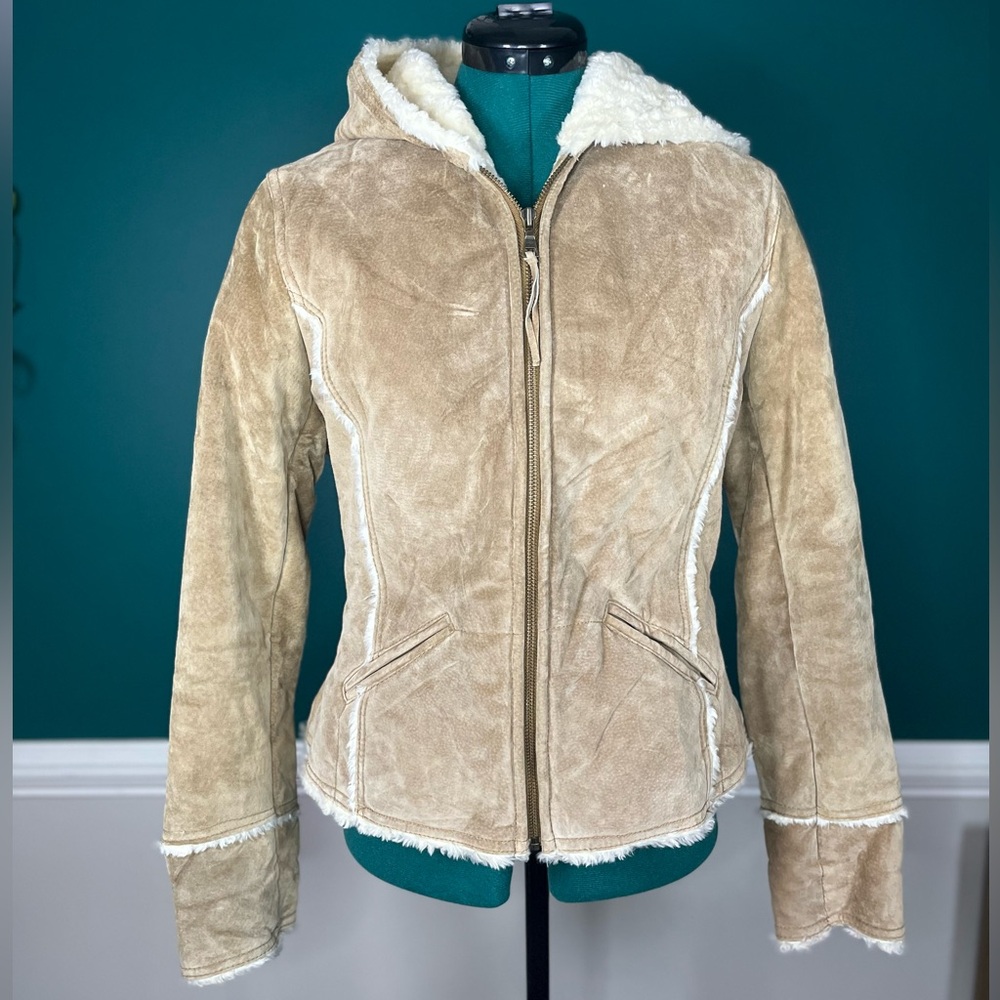 90’s y2k suede and faux fur jacket Xoxo